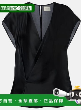 1h可退 香港直邮潮奢 KHAITE 女士 Mer 真丝上衣 black黑色 舒适