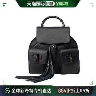 370833 自营GUCCI 女士黑色牛皮双肩背包 1000 古驰 A7M0N