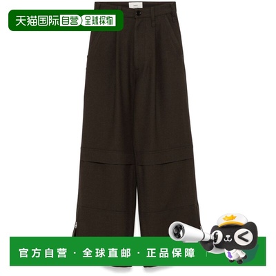 香港直邮Ami Paris 女士休闲裤 FTR305WV0018221 AW2024 黑色