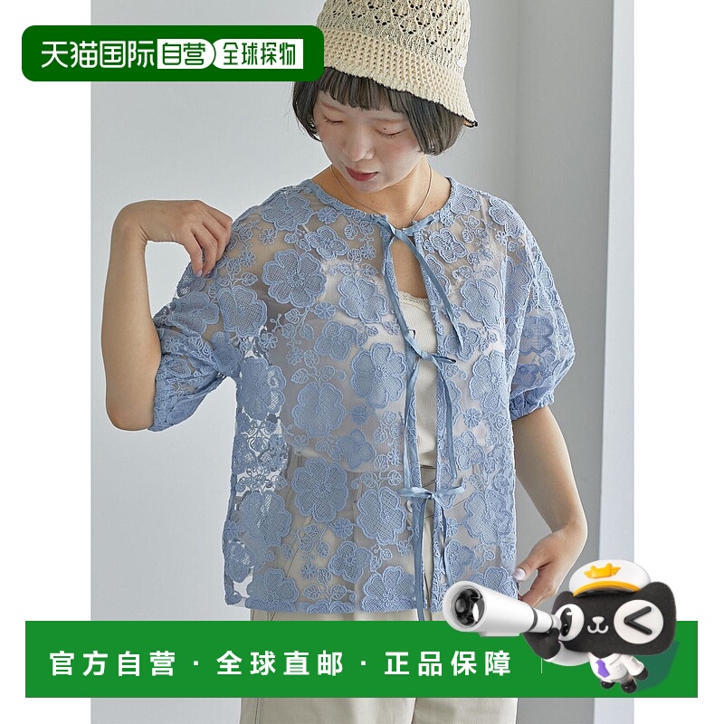 1h可退 日本直邮ehka sopo 女士2WAY蕾丝蝴蝶结上衣 27010132313