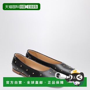 1h可退 香港直邮潮奢 Chloe 蔻依 女童 黑色小号铆钉芭蕾舞鞋童鞋