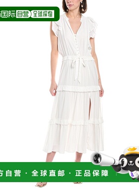 自营 love token爱情象征Sadie Midi连衣裙-白色 美国奥莱直发