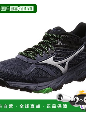 【日本直邮】Mizuno美津浓 跑鞋 深灰色x银色x绿色 23cm 2E