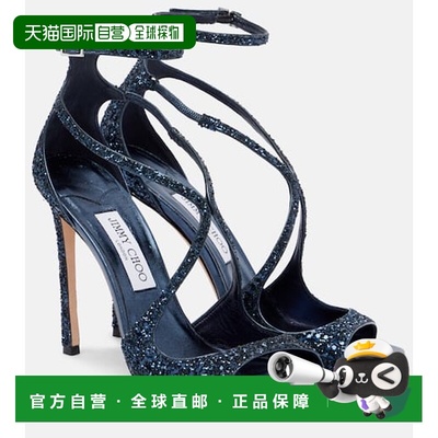 1h可退 香港直邮Jimmy Choo 周仰杰 女士 Azia 110 亮片凉鞋高跟