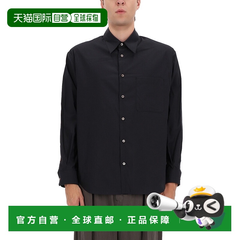 1h可退 香港直邮LEMAIRE 男士衬衫 SH1201LF1500BK998 AW2025 黑