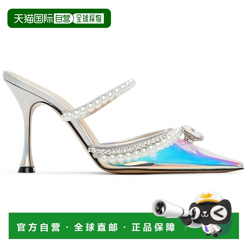 自营mach & machWomen's Pearl Pointed Toe Heels In Silver - s