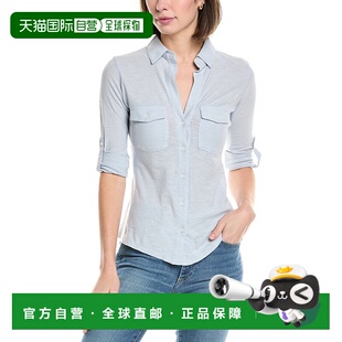 Perse 美国奥莱 对比拼接衬衫 新款 直发 蓝色 自营James