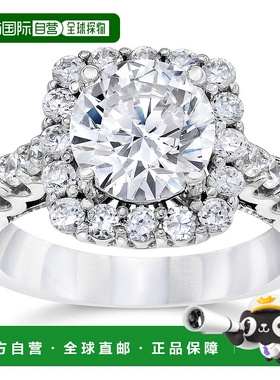 自营 pompeii33 克拉（2 克拉中心）垫形光环实验室培育钻石订婚