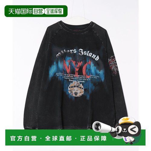 1h可退 日本直邮DANKE SCHON 男女同款 化学洗水落肩长袖T恤 NYC