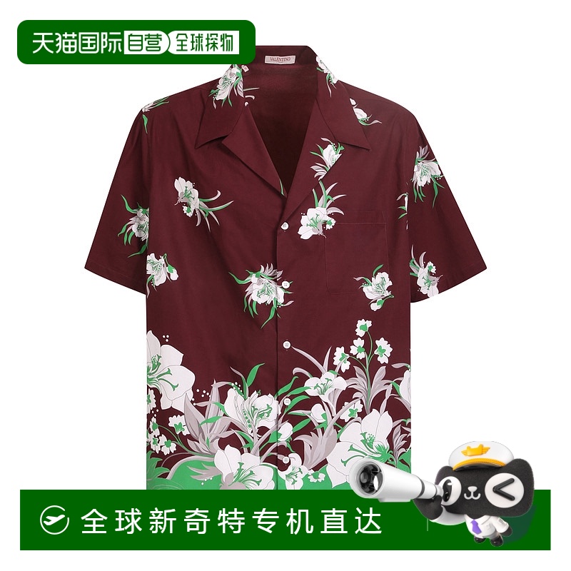 1h可退 香港直邮VALENTINO 男士衬衫 XV0AAA908GBPKR SS2022 红色