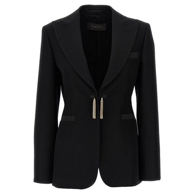 MAX MARA 女士夹克 BOEMIA002 AW2024 黑色 Black wool blazer