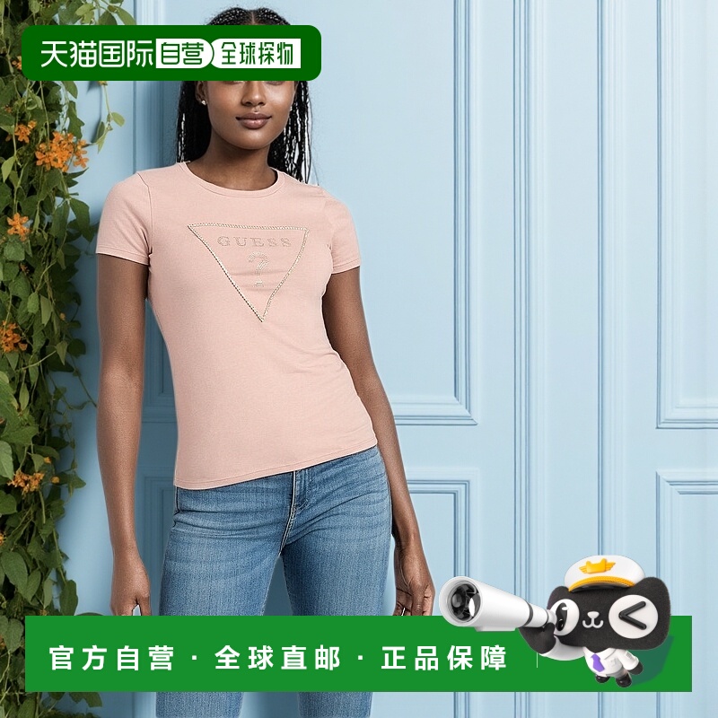 自营 guessCarlee Triangle Tee-烤栗子 美国奥莱直发短袖