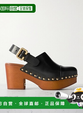 1h可退 香港直邮Chloe 蔻依 女士 Jeannette 铆钉皮质露跟防水台