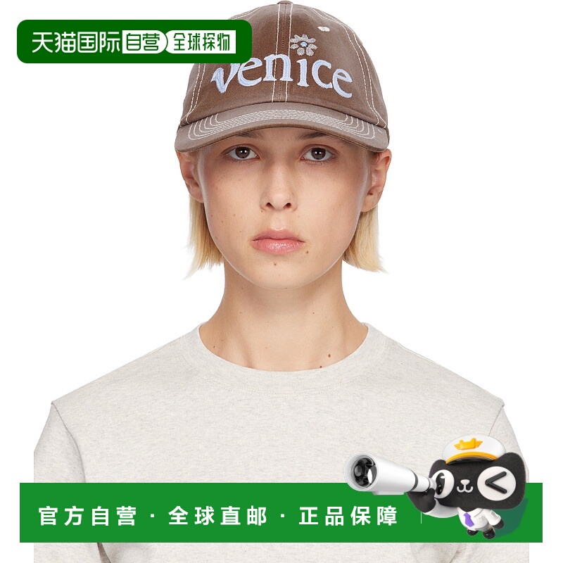 1h可退 香港直邮潮奢 Erl 女士 棕色 Venice 棒球帽 ERL11K018