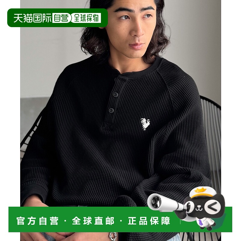 1h可退 日本直邮Classical Origin男装重磅全棉华夫格插肩袖宽松T