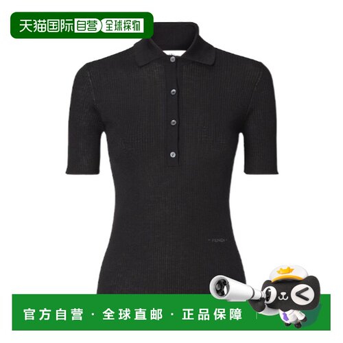 香港直邮FENDI 女士POLO衫 FZXF36B1QQF0QA1 AW2026 黑色 短袖针P