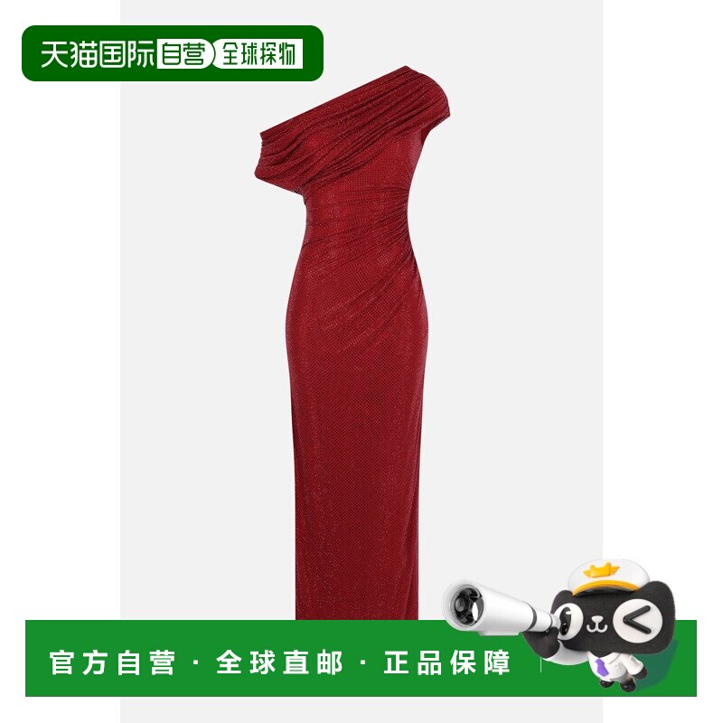 香港直邮潮奢 Self-Portrait 女士 人造钻石垂褶长款连衣裙 RS260