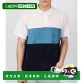 韩国直邮HOWLIN 舞台表演面具海军蓝短袖 珠地网眼T恤高档百搭