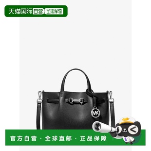 美国奥莱直发斜挎包 黑色 自营michael kors卡森小鹅卵石皮革背包