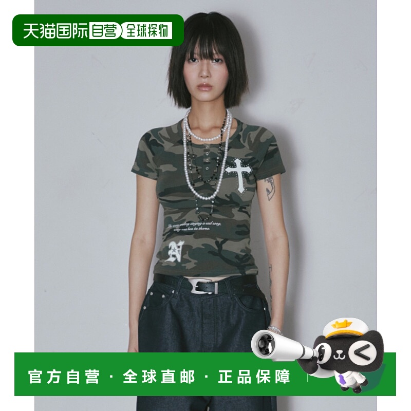 韩国直邮NIIER NOR 女士女装T恤25NNSSTTSF004CA VINTAGE CROSS BU