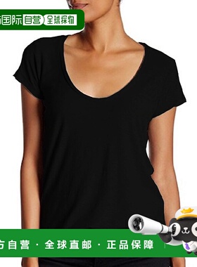 自营 James Perse 女士黑色深圆领 T 恤 - 黑色 美国奥莱直发