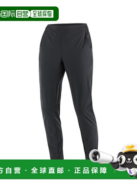 自营欧洲直邮Salomon Wayfarer女士黑色聚酰胺可调节腰围长裤