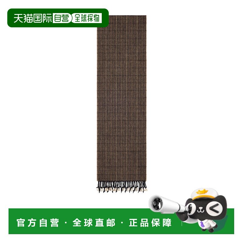 香港直邮CELINE 男士围巾 AA0BS565L02MR AW2025 棕色 格纹羊绒围