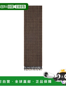 香港直邮CELINE 男士围巾 AA0BS565L02MR AW2025 棕色 格纹羊绒围