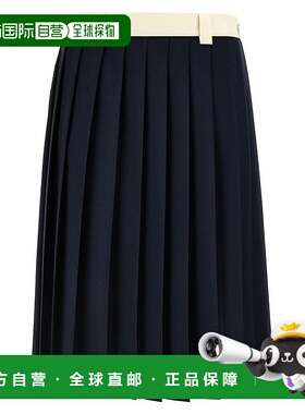 香港直邮Miu Miu 缪缪 女士 褶裥中长半身裙 MG2052S23212I1