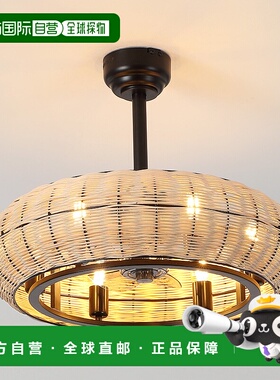 自营 jonathan yCassidy 6-Light LED Ceiling Fan, Metal/Rattan