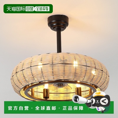 自营 jonathan yCassidy 6-Light LED Ceiling Fan, Metal/Rattan
