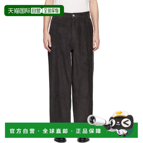 香港直邮Ami Paris 男士 灰色 Cotton Large Fit 长裤 H25HTR830C