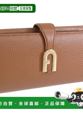 日本直邮FURLA 女士长款钱包 Outlet 棕色 SOFIA GRAINY CONTINEN