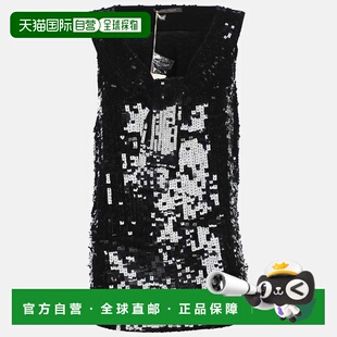 自营Marina Rinaldi Black Jersey Sequin Tank Top - black 美国