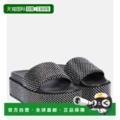 香港直邮Versace 范思哲 女士 1h可退 精饰绸缎防水台凉拖 001180