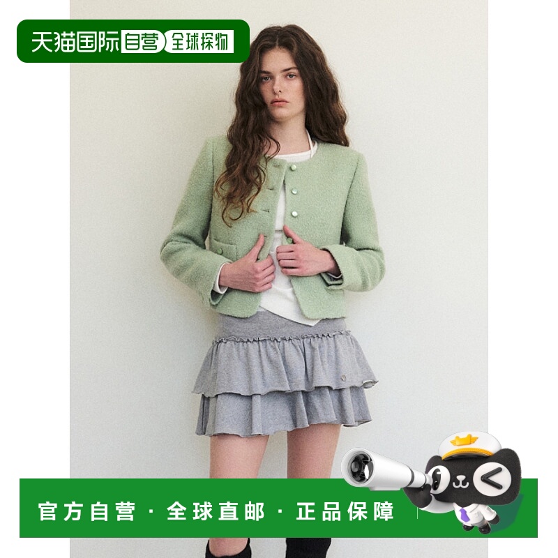 韩国直邮ETMON女士运动茄克/外套JK240TFF21 Button Pointed Twee