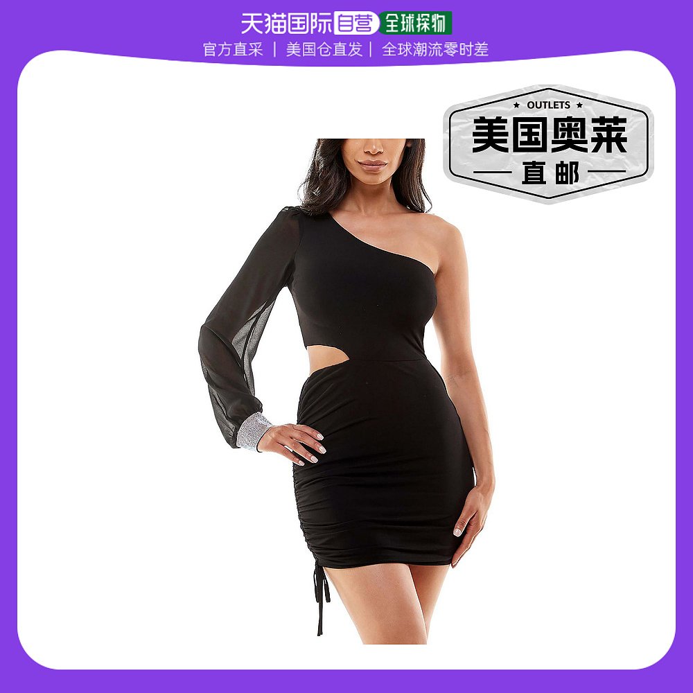 city studioWomens Sheer Mini Cocktail and Party Dress - blac 女装/女士精品 连衣裙 原图主图