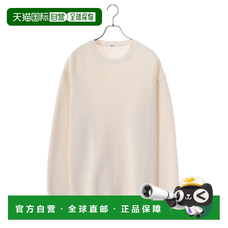 1h可退 日本直邮BODHI男士棉混羊绒华夫格保暖套头衫 BD18008毛衣