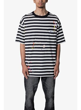 mnml|Paint Splatter T 恤 - 黑色/白色