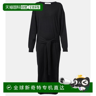 香港直邮潮奢 女士 1h可退 Lemaire 舒 束带针织连衣裙 black黑色