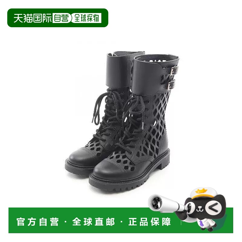 1h可退 日本直邮中古Dior迪奥女A级95新boots靴牛皮鞋黑色高级时B