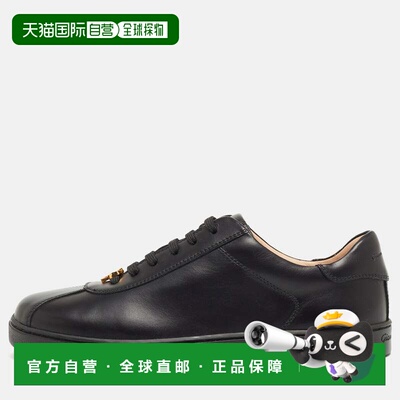自营Gianvito Rossi Black Leather Low Top Sneakers - black 美
