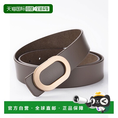 日本直邮florge 真皮椭圆扣宽腰带 FL8218EW08145