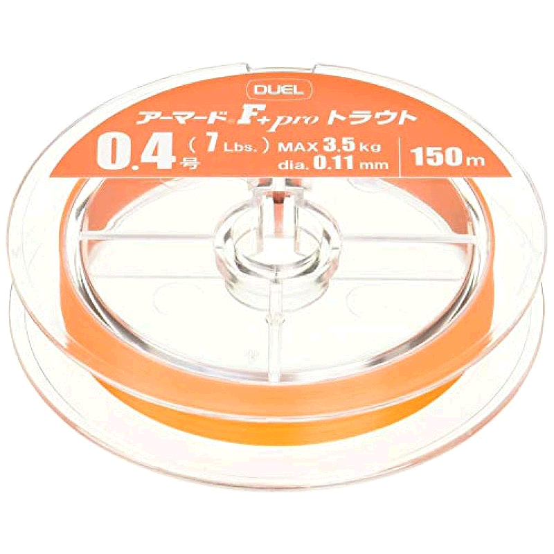 日本直邮Duel都路 PE线0.4号 Armored F+ Pro 150m 橙色鱼线 H411