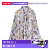 日本直邮DES PRES 女装 1h可退 真丝长飘带蝴蝶结窄身衬衫 2201610