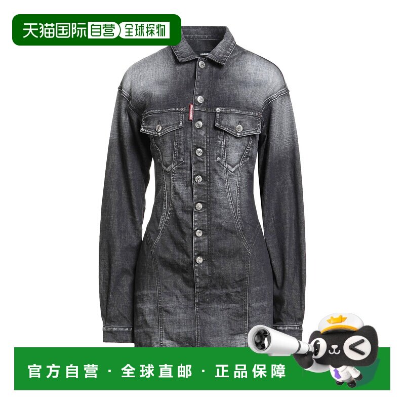 香港直邮Dsquared2 二次方 女士 牛仔连衣裙 black黑色 舒适时尚