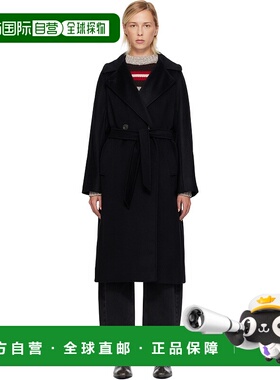 1h可退 香港直邮潮奢 Weekend Max Mara 女士 黑色 Resina 大衣 2
