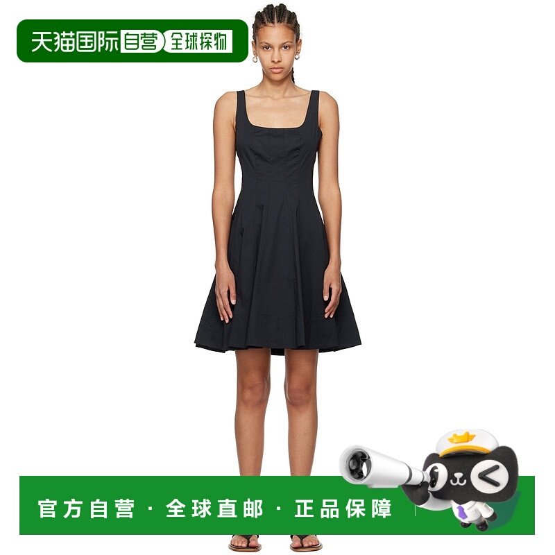 1h可退 香港直邮潮奢 Staud 女士 黑色 Wells 连衣裙 907502BLK