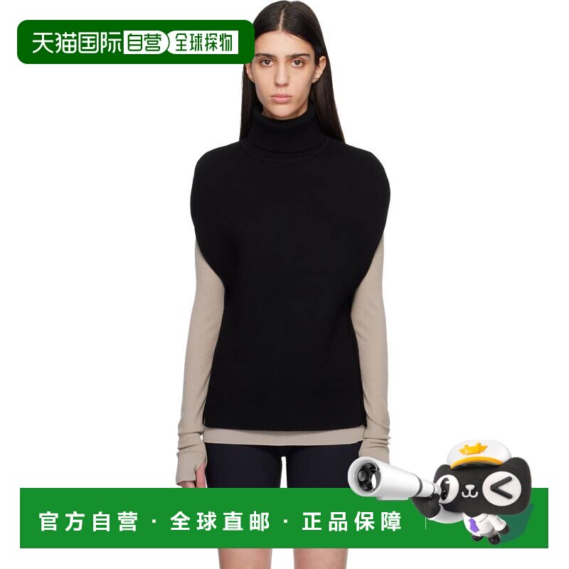 香港直邮toteme 女士 黑色 Double-Knit Cape 高领毛衣 261WRT057
