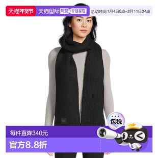 1h可退 香港直邮Ugg 女士 粗框罗纹围巾 black黑色 舒适时尚